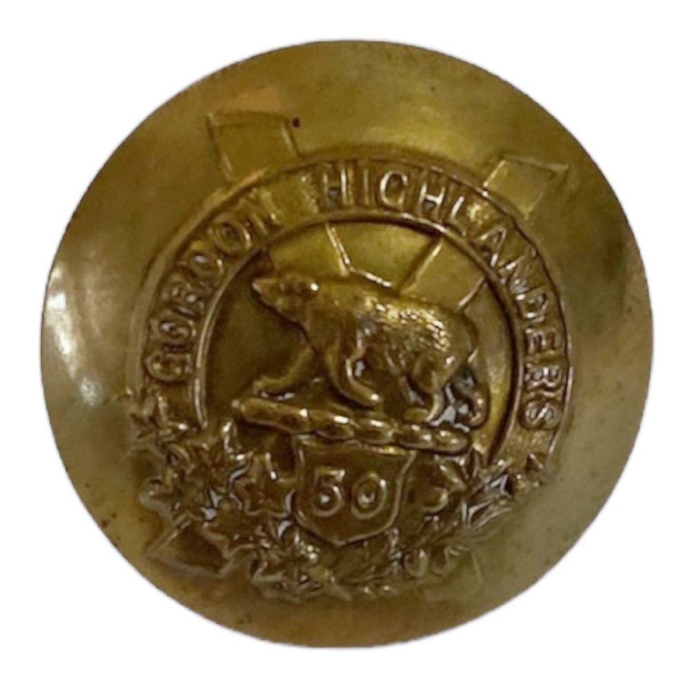 Vintage Gordon Highlanders Brass Button – 50th Anniversary, Military Collectible